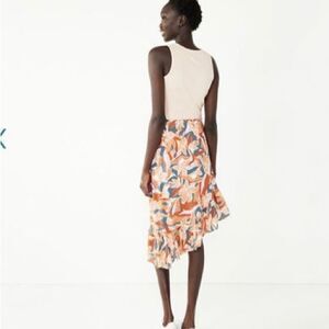 Nine West NWT women’s XL asymmetrical earth tone lightweight summer rayon skirt